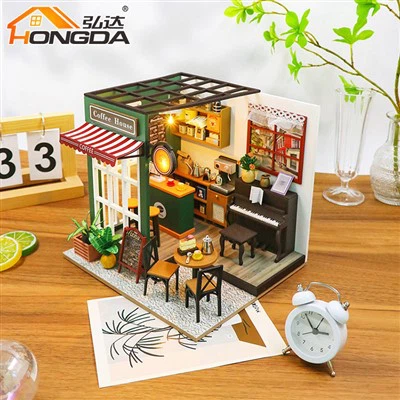 Jwèt Cuteroom Dollhouse Kits Kafe apremidi